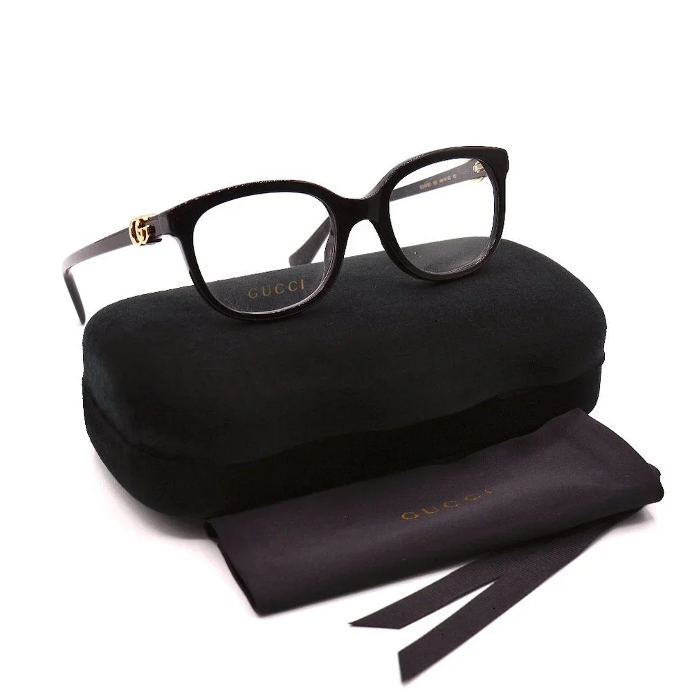 NEW GUCCI GG1075O 001 BLACK AUTHENTIC EYEGLASSES FRAME RX 48-19 - Picture 2 of 12